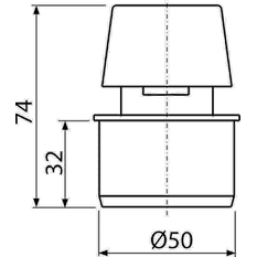 Přivzdušňovací hlavice Alcadrain (Alcaplast) DN50 APH50