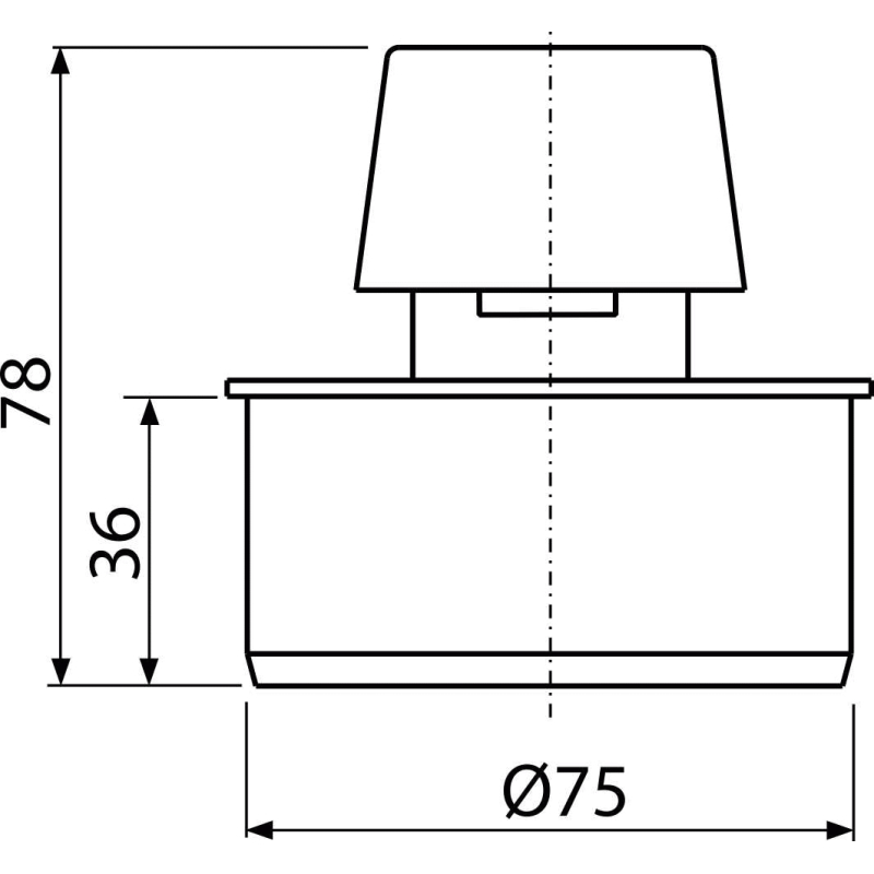 Přivzdušňovací hlavice Alcadrain (Alcaplast) DN75 APH75