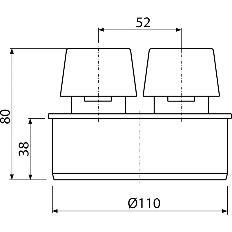 Přivzdušňovací hlavice Alcadrain (Alcaplast) DN110 APH110