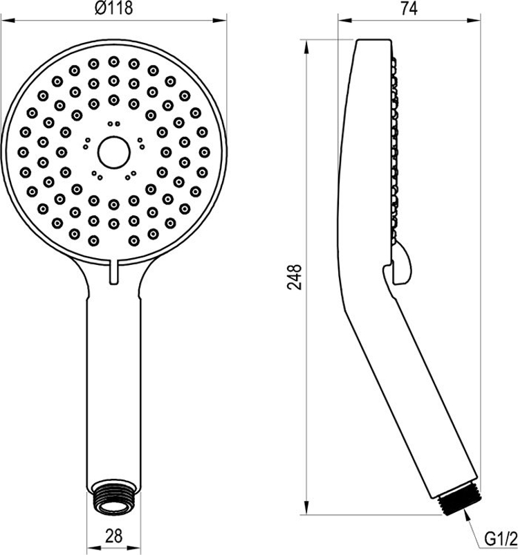 Ruční sprcha Ravak Flat M 953.00CR 3 funkce, chrom