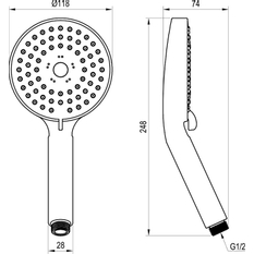 Ruční sprcha Ravak Flat M 953.00CR 3 funkce, chrom