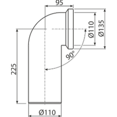 Dopojení Alcadrain (Alcaplast) k WC - koleno 90° A90-90
