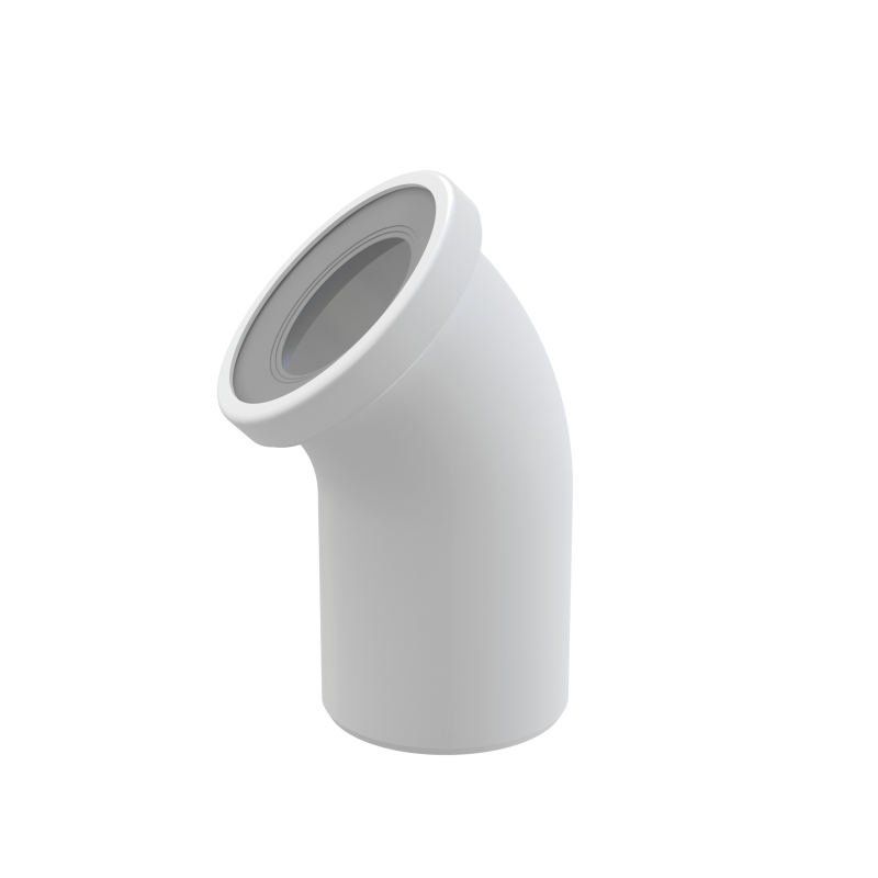 Dopojení Alcadrain (Alcaplast) k WC - koleno 45° A90-45