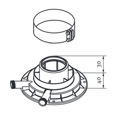 Připojovací vertikální adaptér Protherm odkouření pr. 60/100 mm