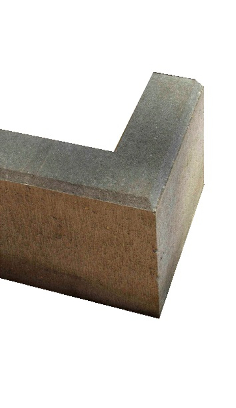 Obrubník chodníkový betonový Best Linea II rohový, vnější, výška 25 cm, přírodní betonová