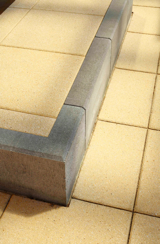 Obrubník chodníkový betonový Best Linea II rohový, vnější, výška 25 cm, přírodní betonová