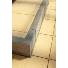 Obrubník chodníkový betonový Best Linea II rohový, vnější, výška 25 cm, přírodní betonová