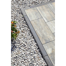 Obrubník chodníkový betonový Best Linea II rohový, vnější, výška 25 cm, antracitová