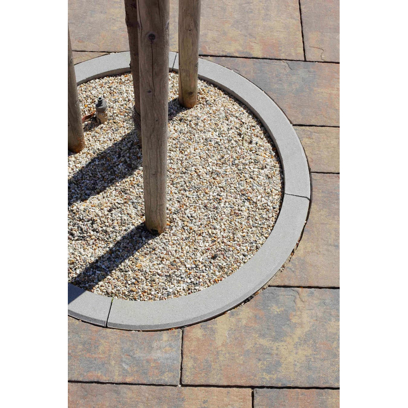 Obrubník chodníkový betonový Best Linea poloměr R0,5 vnější, výška 25 cm, přírodní betonová