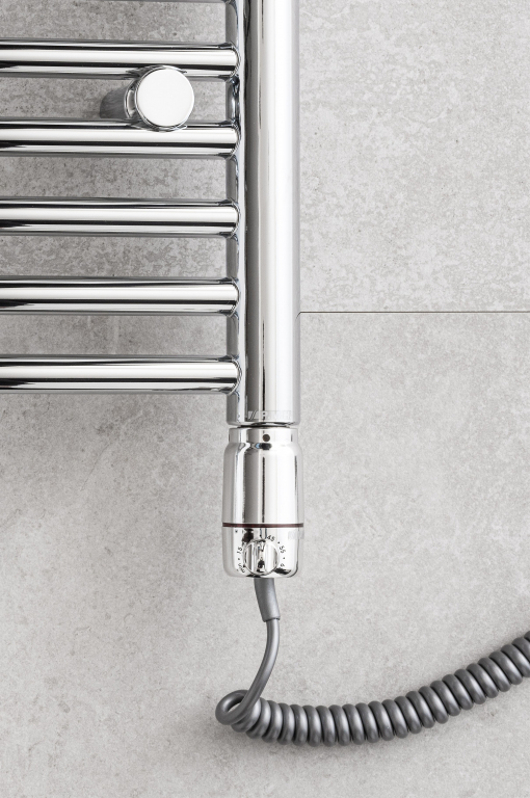 Topná tyč PMH ET2 s termostatem a krouceným kabelem, 300 W, Bílá lesklá RAL 9003