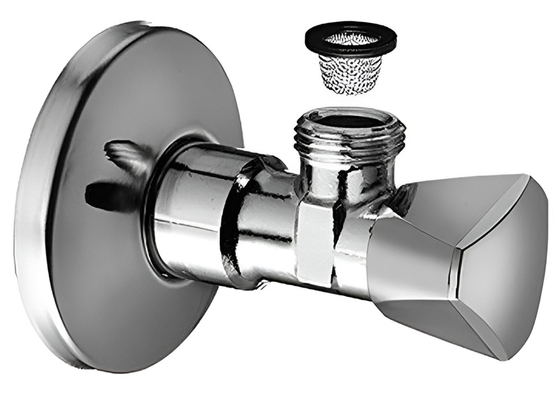 Rohový ventil Schell Sanland, bez matky se sítkem, 1/2˝ x 3/8˝, chrom