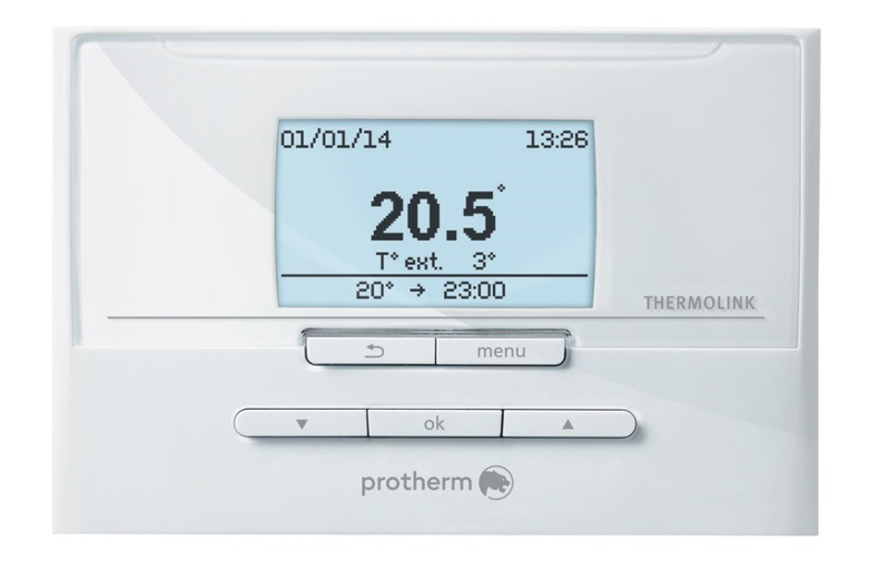 Sestava regulátoru Protherm Thermolink P/2 a kabelového venkovního čidla.