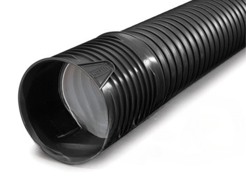 Trubka kanalizační korugovaná s hrdlem Wavin X-Stream PP SN10 DN 400 x 3000 mm, černá