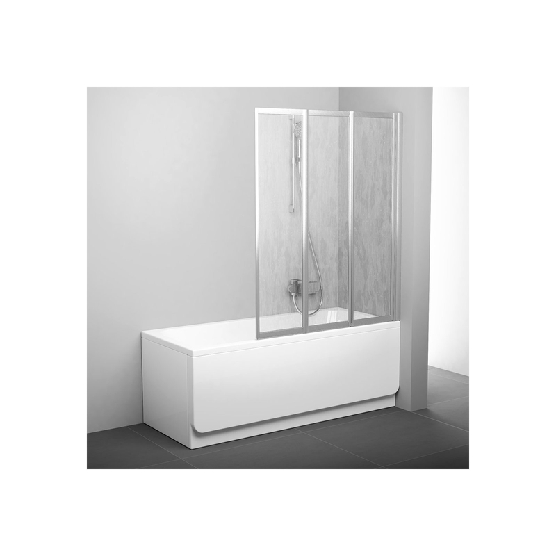 Vanová zástěna Ravak VS3 130, satin+rain