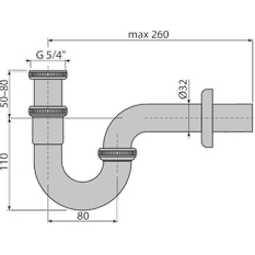 Sifon bidetový Alcadrain (Alcaplast) DN32 kov A45E