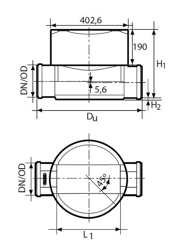 Dno šachtové PP Wavin Basic 400, KG DN 110 (přímé)