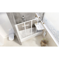 Vanová zástěna Ravak VS3 115, satin+rain