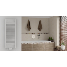 Těleso koupelnové trubkové Koralux Rondo Classic KRCM 1820/450, výkon 725 W, středové připojení, barva bílá