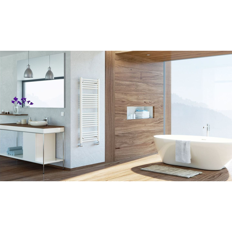 Těleso koupelnové trubkové Koralux Linear Comfort KLT 1220/450, výkon 504 W, klasické připojení, barva bílá