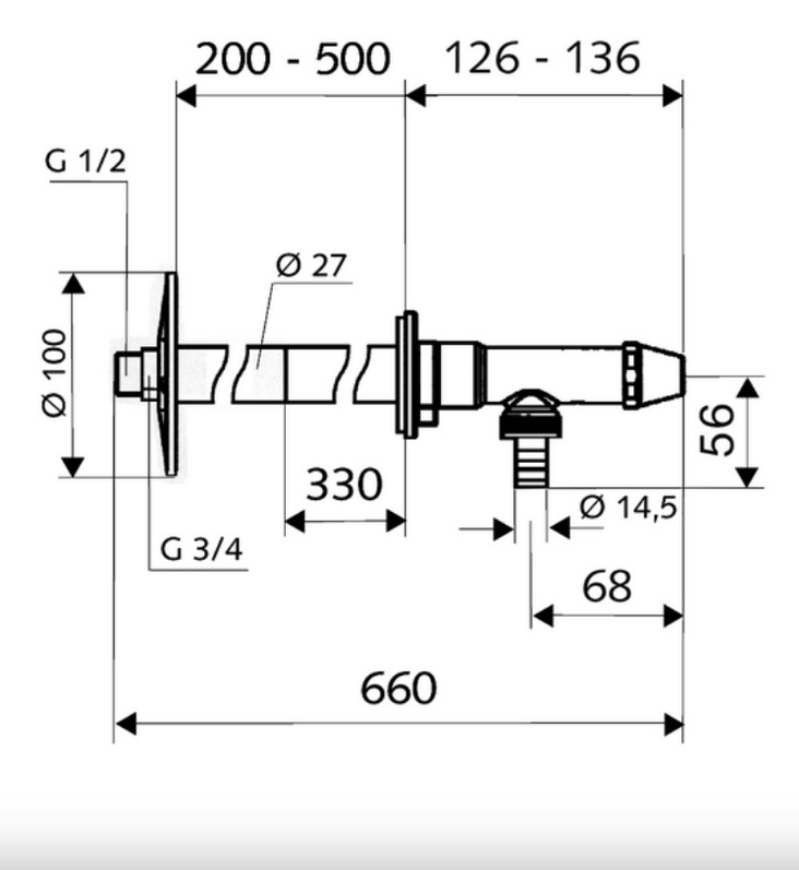 Nezámrzný ventil Schell Polar II Set, 1/2˝, chrom