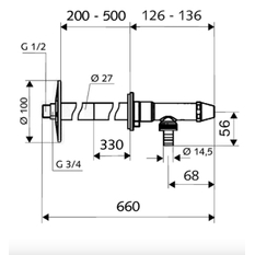 Ventil nezámrzný Schell Polar II set, zkracovatelný, 1/2˝ chrom