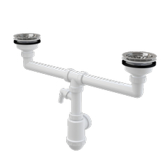 Sifon pro dvoudřez Alcadrain (Alcaplast) s nerezovými mřížkami DN115 a přípojkou A453P