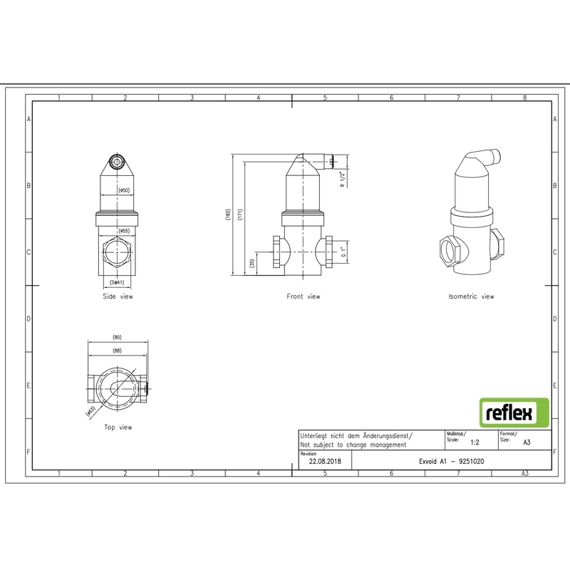 Odlučovač mikrobublin Reflex Exvoid A 1 mosaz