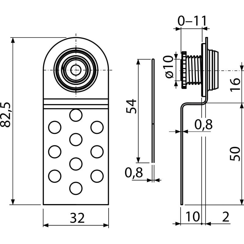 Magnetická vanová dvířka Alcadrain (Alcaplast) (pod obklady) výškově stavitelná AVD004