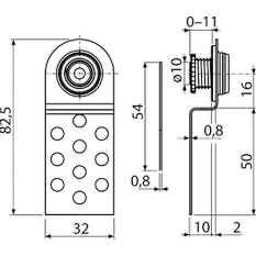 Magnetická vanová dvířka Alcadrain (Alcaplast) (pod obklady) výškově stavitelná AVD004