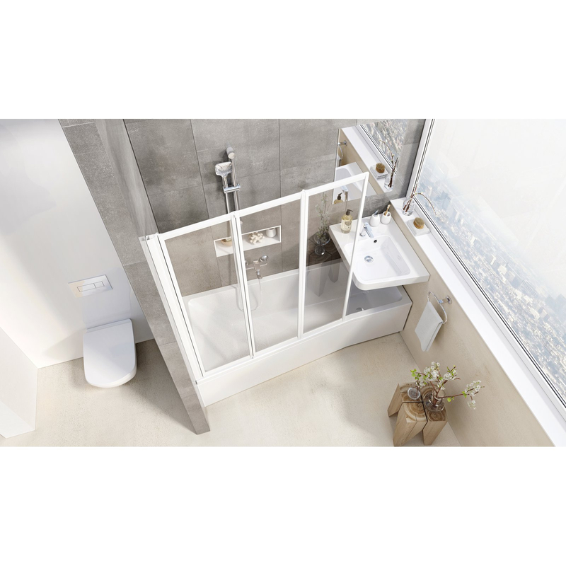 Vanová zástěna Ravak VS3 115, satin+transparent