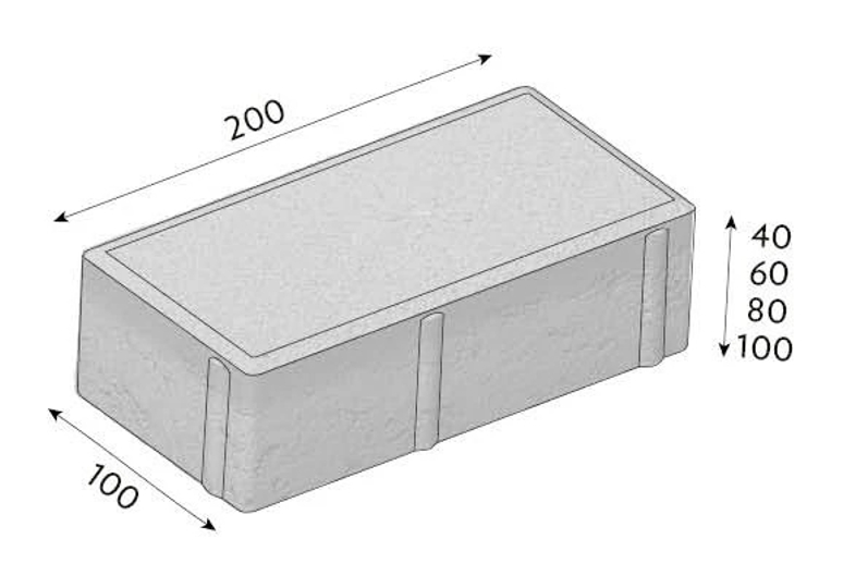 Dlažba betonová CSB Cihla 20 x 10 x 6 cm červená Standard skladba