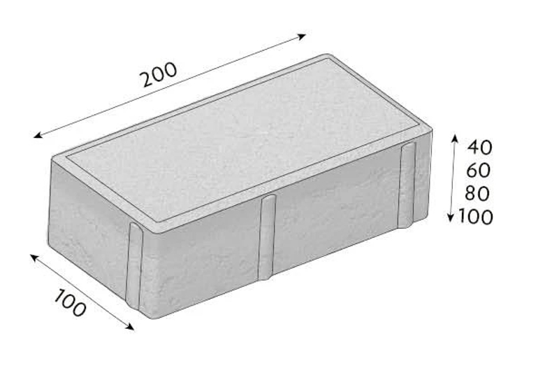 Dlažba betonová CSB Cihla 20 x 10 x 8 cm červená Standard skladba