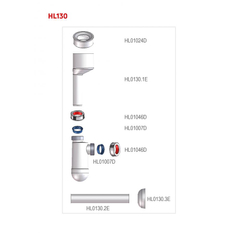 Zápachová uzávěrka k pisoáru HL Hutterer & Lechner, DN40 s připojovací manžetou a krycí růžicí odtoku