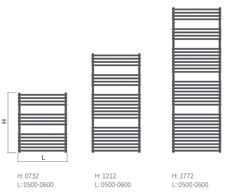 Těleso koupelnové trubkové Isan Ikaria 732 x 500 mm, 337 W, klasické připojení, sněhově bílá RAL 9016