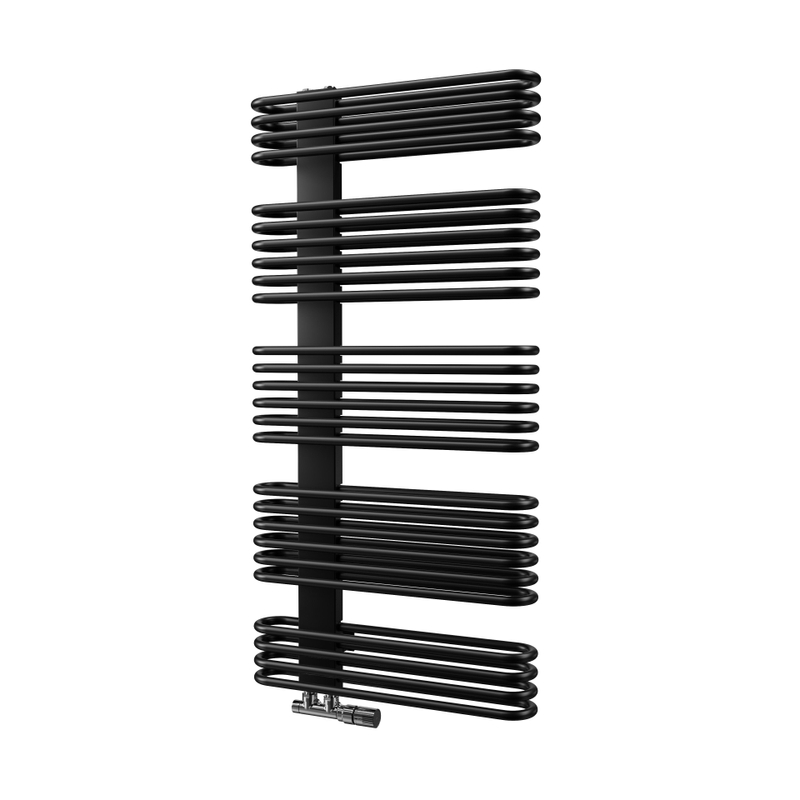 Těleso koupelnové trubkové Isan Koro Plus 1215 x 600 mm, 1010 W, elektrické s regulátorem Mini PW, sněhově bílá RAL 9016