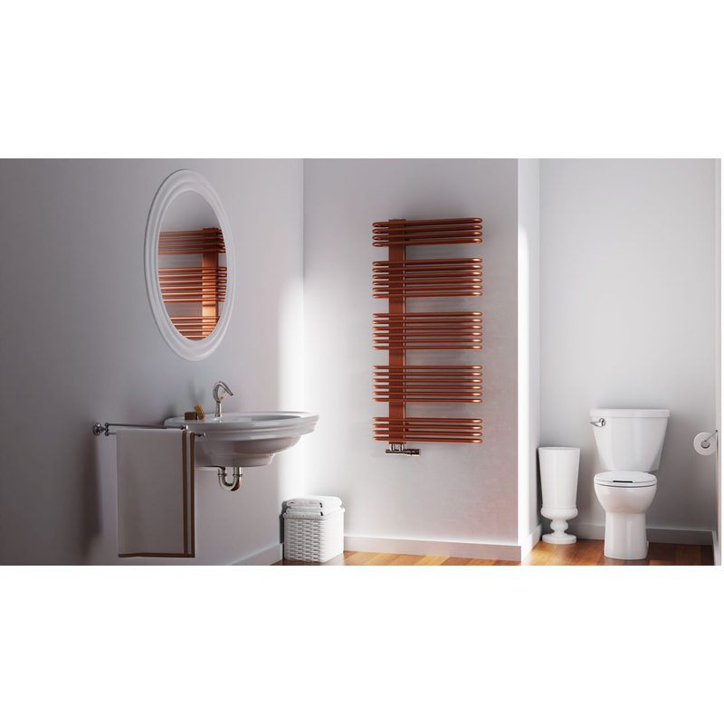 Těleso koupelnové trubkové Isan Koro Plus 1215 x 600 mm, 1010 W, elektrické s regulátorem Mini PW, sněhově bílá RAL 9016