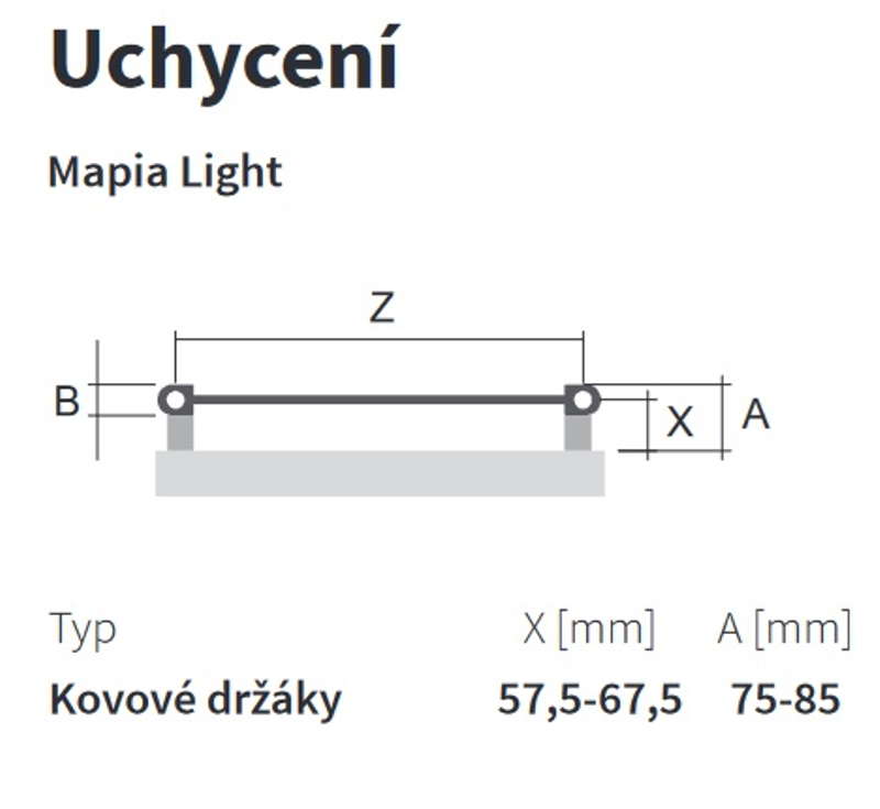 Těleso koupelnové trubkové Isan Mapia Light 725 x 500 mm, 358 W, klasické připojení, sněhově bílá RAL 9016