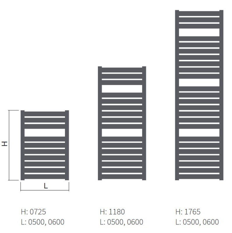 Těleso koupelnové trubkové Isan Mapia Light 1180 x 500 mm, 558 W, elektrické s regulátorem Mini PW, sněhově bílá RAL 9016
