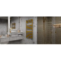 Těleso koupelnové trubkové Isan Palmyra Plus 1775 x 600 mm, 996 W, elektrické s regulátorem Mini PW, sněhově bílá RAL 9016