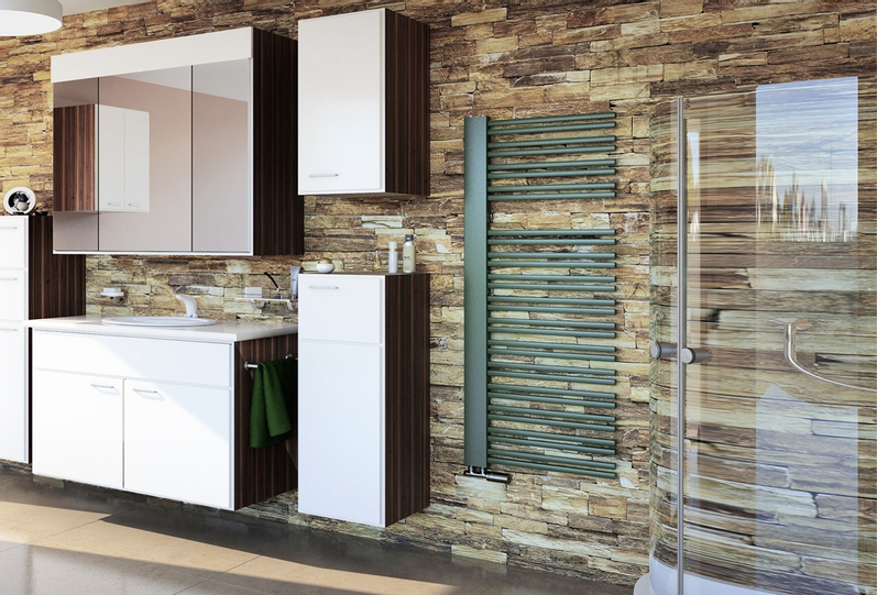 Těleso koupelnové trubkové Isan Swing 1210 x 600 mm, 620 W, pravé, klasické připojení, sněhově bílá RAL 9016