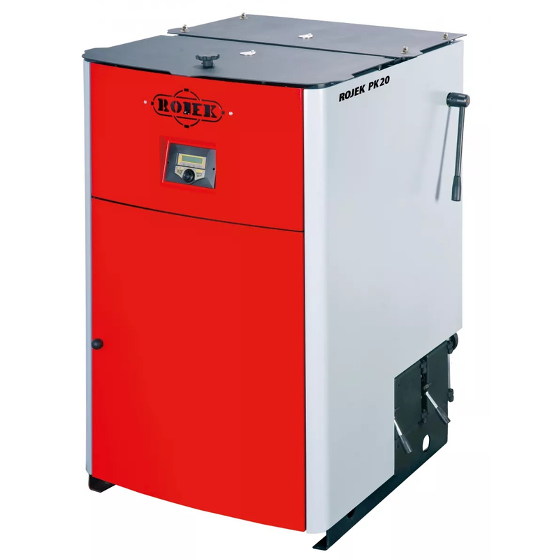 Pyrolytický kotel na dřevo a hnědé uhlí Rojek PK 20 kW, 5. třída dřevo, 4. třída hnědé uhlí