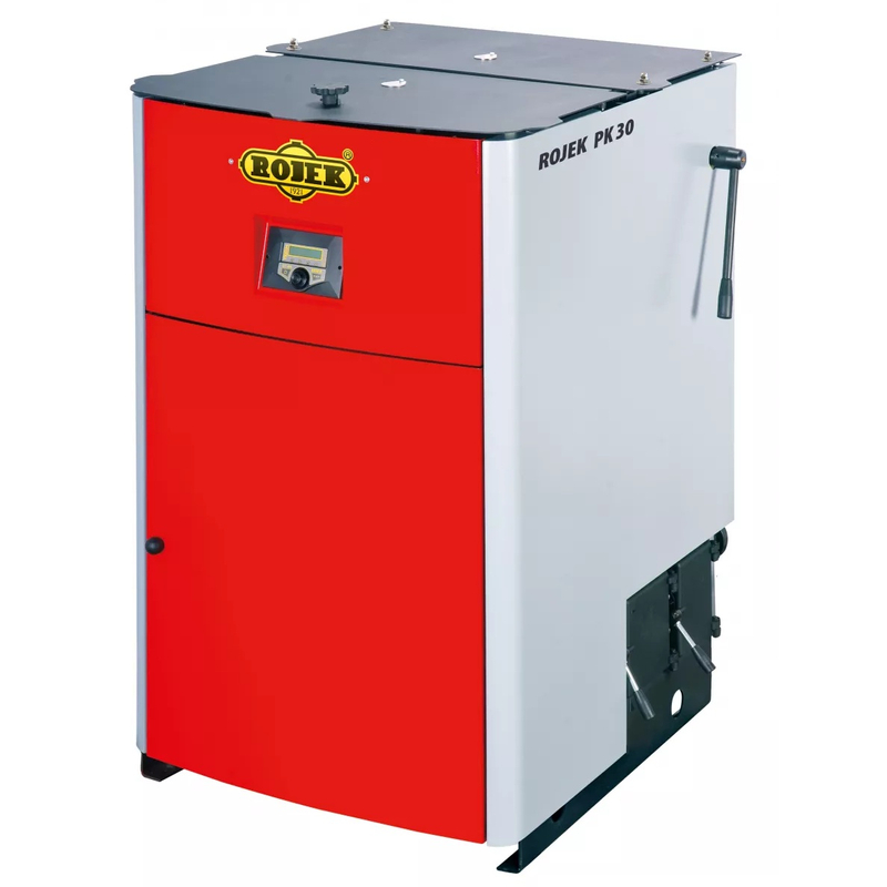 Pyrolytický kotel na dřevo a hnědé uhlí Rojek PK 30 kW, 5. třída dřevo, 4. třída hnědé uhlí