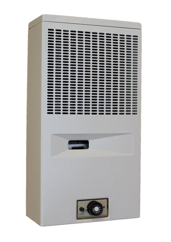 Plynové topidlo Karma Gamat B23, o výkonu 2,3 kW, s odtahem spalin do komína s přirozeným tahem, mechanická regulace teploty, bílá