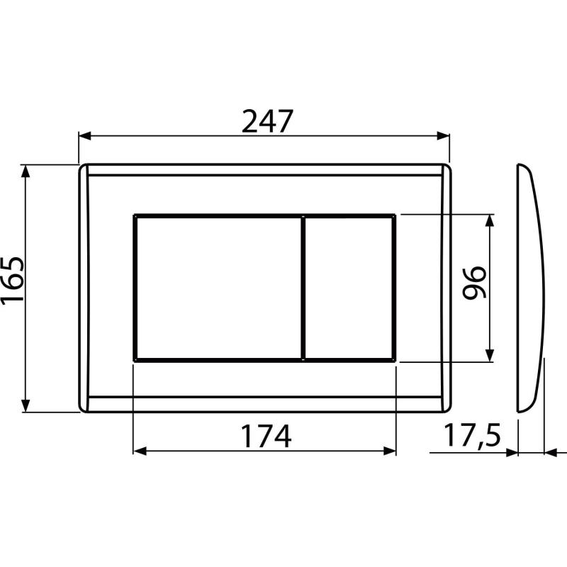 Ovládací tlačítko Alcadrain (Alcaplast) pro předstěnové instalační systémy, chrom-lesk M271