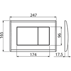 Ovládací tlačítko Alcadrain (Alcaplast) pro předstěnové instalační systémy, chrom-lesk M271