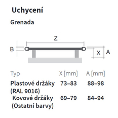 Těleso koupelnové trubkové Isan Grenada 1775 x 450 mm, 731 W, středové připojení, sněhově bílá RAL 9016