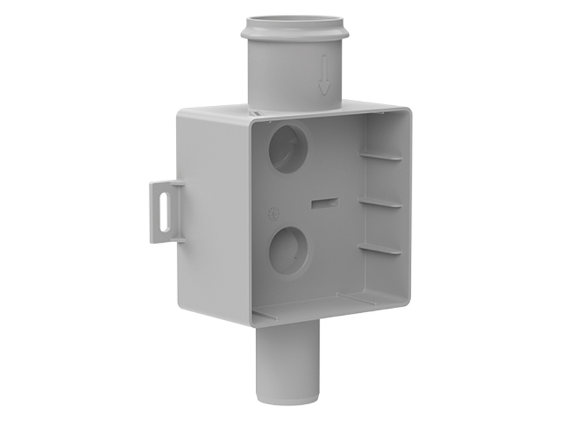 Podomítkové těleso odtoku pro klimatizační jednotky - stavební ochranný kryt HL Hutterer & Lechner, 100x100mm, bez příslušenství i ZU