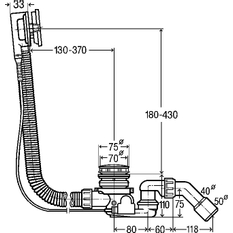 Odtok/přepad Viega 6145.51 725 x 40/50