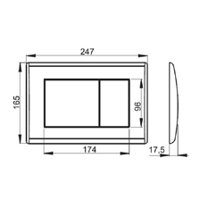 Ovládací deska Plano dual flusch chrom R271