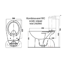 Kombi klozet Optiline (Europa) Perfetto svislý odpad smontovaný